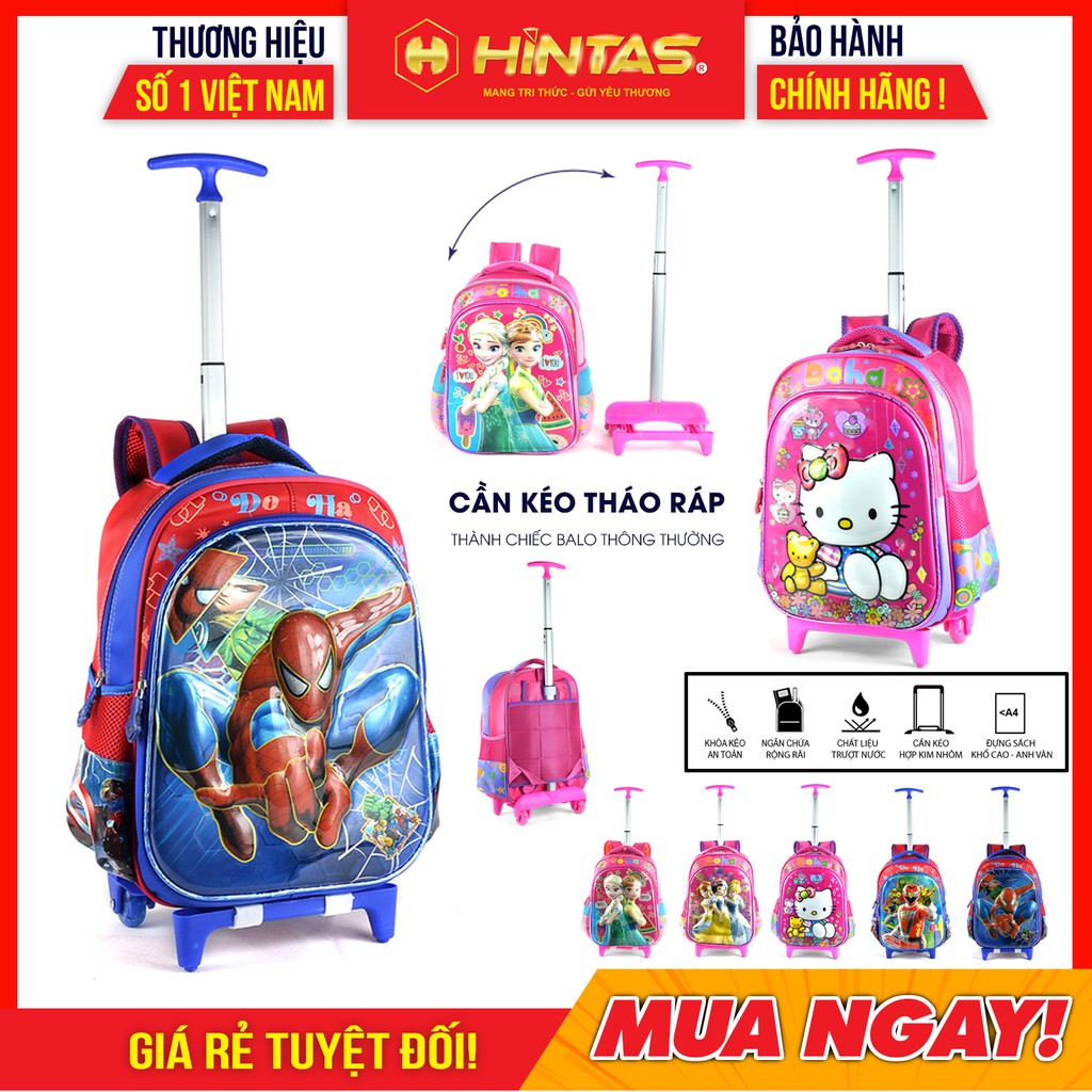 [RẺ HƠN HOÀN TIỀN] - BALO CẦN KÉO HỌC SINH TIỂU HỌC HINTAS (BLCK 101 NEW) dành cho BÉ TRAI